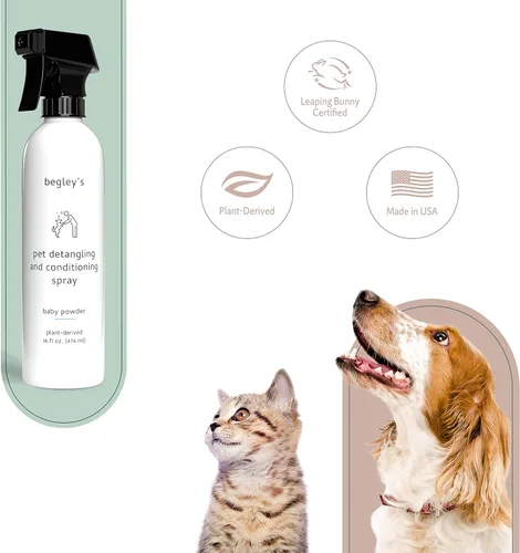 Miniatura 4 de Begley's Aerosol desenredante para mascotas, espray desenredante perfumado de aceite esencial de primera calidad para perros, cachorros y gatos