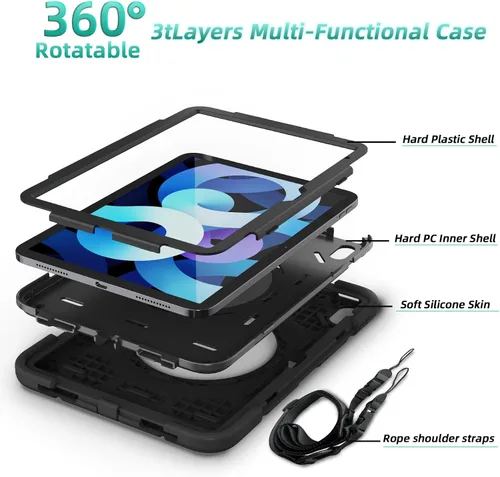 Miniatura 2 de Funda para iPad (A16) de 11ª generación de 11 pulgadas (2025), iPad de 10.9 pulgadas (2022), con [protector de pantalla de vidrio templado]