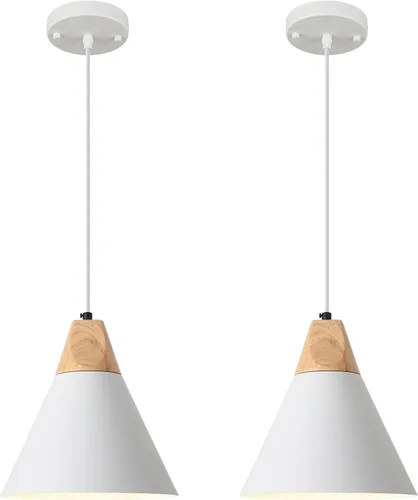 Miniatura 13 de Luz Colgante Negra Paquete de 2, 9.4 pulgadas - Luz Colgante de Estilo Rústico, Luces Colgantes Modernas, Luces Colgantes de Cocina para Oficina