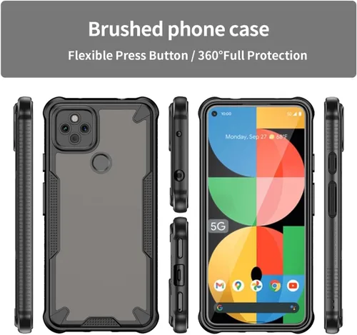 Miniatura 4 de Case for Pixel 5A 5G Case, for Google5A G1F8F Cases with Tempered Glass Screen Protector, Frosted Translucent Back Cover Non-Slip Protective Phone