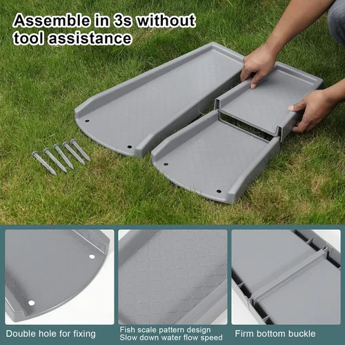 Miniatura 4 de plusgutter Protector de Salpicaduras de Cantón y Bajante, Extensiones de Bajada de Cantón para Drenaje de Agua, Protectores de Salpicaduras