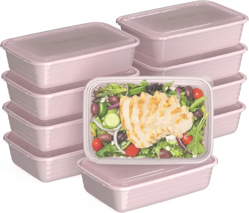 Miniatura 9 de Bentgo Prep - 20 piezas de contenedores reutilizables para preparación de comidas con 1 compartimento y tapas, materiales libres de PFAS y BPA