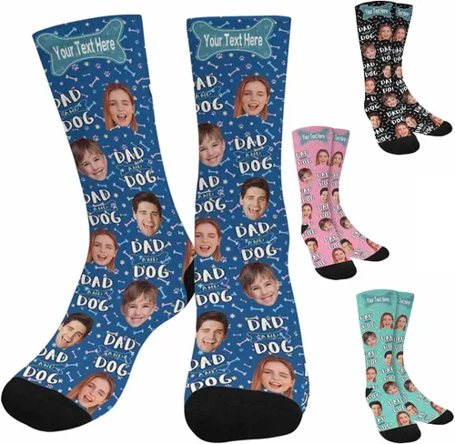 Miniatura 164 de Artsadd Calcetines personalizados para mujeres y hombres, amantes de los perros y gatos, regalos divertidos unisex personalizados