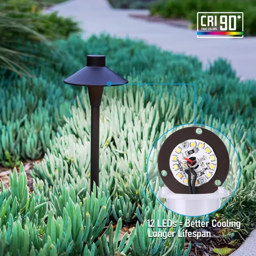 Miniatura 6 de LEONLITE Actualización de luces de camino de bajo voltaje de 5CCT, luz de camino de paisaje LED de 12-24V, 1800/2700/3000/4000/5000K, CRI90