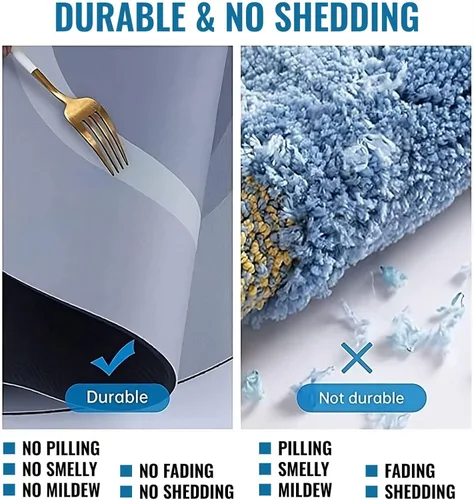 Miniatura 6 de Tapete de baño modernizado, súper absorbente, antideslizante, lavable, tapete de baño de goma, tapete mágico para bañera y suelo
