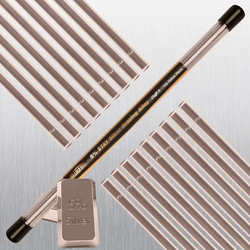 Paquete económico de 1 libra BLUEFIRE JAgP-5 5% plata Phos cobre soldadura aleaciones industria BCuP-3 0.050 x 1/8 x 19.25 pulgadas equivalente a