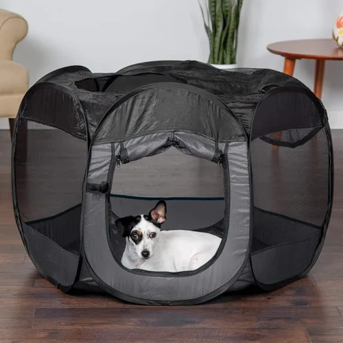 Miniatura 3 de Furhaven Corral Portátil para Perros Carpa para Gatos, Parque de Juegos para Mascotas, Perrera plegable interior exterior jaula para cachorros
