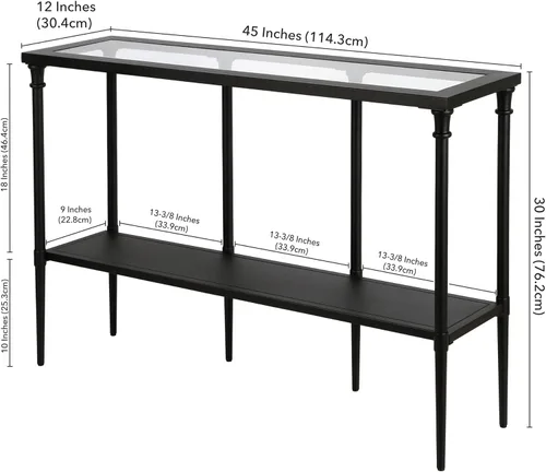 Miniatura 2 de Dafna - Mesa consola rectangular de 45 pulgadas de ancho en bronce ennegrecido