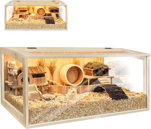 Miniatura 12 de Prolee Jaula para Hámster a Prueba de Masticación, Jaulas y Hábitats Grandes para Hámsteres de 32 Pulgadas, Jaulas para Cobayas con Tapa Abrible