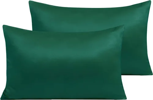 Miniatura 55 de NTBAY - Fundas de almohada de satén con cremallera, súper suaves y lujosas fundas de almohada Negro