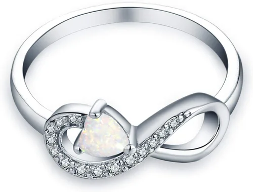 Miniatura 12 de Anillo Jo Wisdomo de compromiso. de plata esterlina, con corazón e infinito, anillo de amistad, para ella