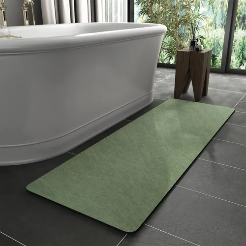 Miniatura 11 de MontVoo -Tapete de baño-Alfombras de baño delgadas antideslizantes para debajo de la puerta- Superficie de gamuza sintética absorbente, de secado
