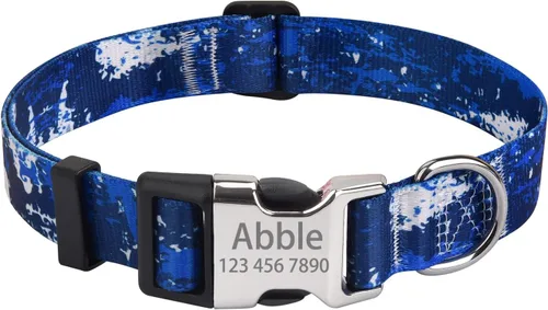 Miniatura 5 de Collares de perro personalizados – Collar floral personalizado con nombre y número de teléfono – Tamaños ajustables para perros pequeños, medianos