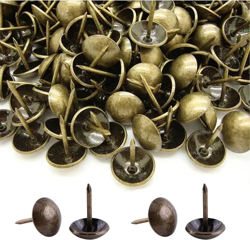 Miniatura 10 de BetterJonny - 500 tachuelas de tapicería decorativas para muebles, 0.669 x 0.433 in, tachuelas de metal negro para el pulgar para muebles tapizados