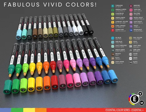 Miniatura 5 de Marcadores acrílicos, bolígrafos de pintura surtidos para pintura en roca, lienzo, vidrio, tazas, madera, cerámica, tela, metal, álbumes