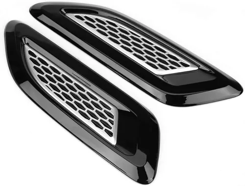 Miniatura 8 de Ventiladores de ventilación para capó de automóvil, 2 piezas de cubierta de ala de aire para automóvil, cubierta exterior decorativa, capó de Negro