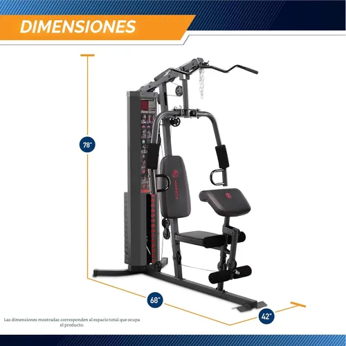 Miniatura 2 de Marcy MWM-990 - Estación de gimnasio en casa multifuncional de 150 libras para entrenamiento de cuerpo completo Negro