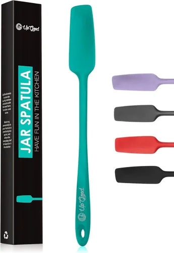 Espátula de silicona para frascos, raspador de goma antiadherente resistente al calor de 600 °F, perfecta para tarros, batidos, licuadoras, Verde