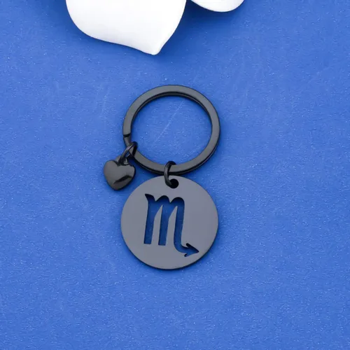 Miniatura 4 de FAADBUK Llavero de signo del zodiaco CZ Horóscopo regalo 12 Constelación llavero para mujeres hombres