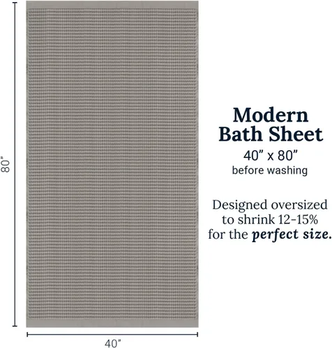 Miniatura 9 de GILDEN TREE - Toallas delgadas en tela tipo gofre de secado rápido, tamaño extragrande 40x80, para adultos, toallas para baño, estilo moderno, Peltre