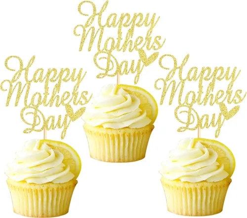 24 piezas de decoración para cupcakes para el día de la madre, decoración de pasteles de amor, suministros de fiesta para el día de la madre,
