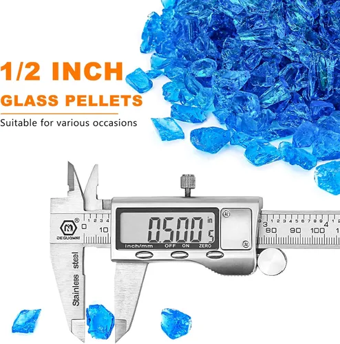 Miniatura 3 de Hisencn 1/2 pulgada 10-libras mezclado hoguera de vidrio para interior y exterior chimeneas de gas de vidrio de fuego, cuencos de fuego, jardín Azul