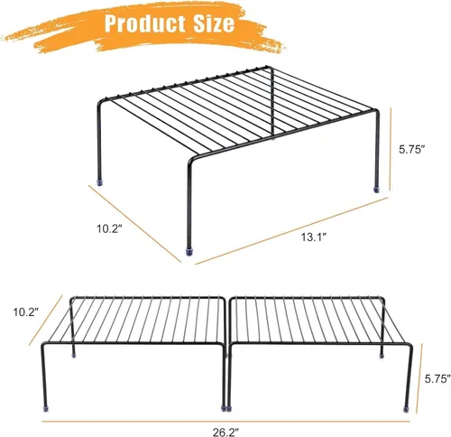 Miniatura 3 de Estante de almacenamiento mediano (13.1 x 10.2 pulgadas), estante de almacenamiento para gabinete y refrigerador, organizador de almacenamiento
