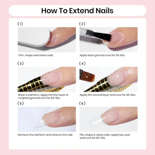 Miniatura 5 de Beetles - Gel Constructor Rosa Nude Gel Esculpido de Alta Dureza para Extensión de Uñas Reparación de Roturas Protección Duradero para Hogar Salón