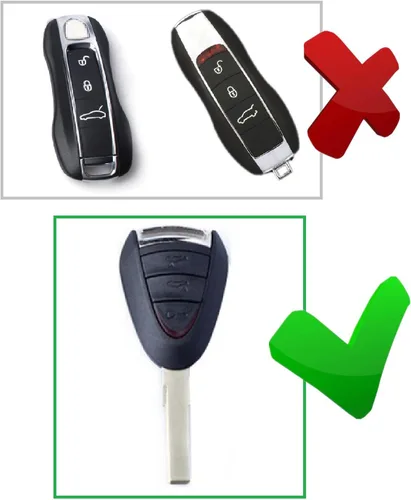 Miniatura 2 de Funda para llavero de fibra de carbono genuina para Porsche 911 987 997 Facelift Boxster Carrera GT Caimán Car Remote Key Fob Case para hombres Negro