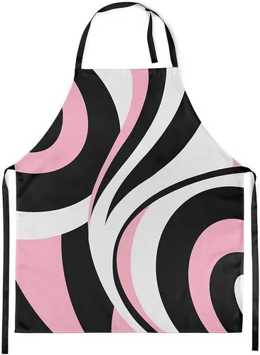 Miniatura 24 de Castle Fairy Delantal de cocina geométrico en espiral, moderno delantal impermeable con rayas simples para adultos (sin bolsillo), 31 x 26 pulgadas