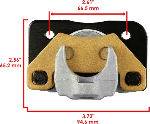 Miniatura 2 de Caltric Pinza de freno trasera izquierda con pastillas compatible con Arctic Cat PROWLER HDX 700 2012 2013 2014