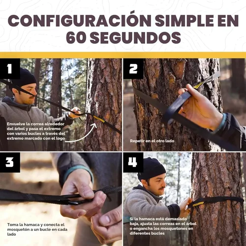Miniatura 4 de Wise Owl Outfitters Hamaca de camping – Hamaca portátil de 500 libras con correas de árbol – viajes, mochileros, senderismo, equipo de campamento al