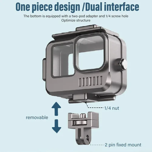 Miniatura 7 de Carcasa de buceo subacuática, IPX8 carcasa impermeable para fotografía de cámara, 40M de profundidad compatible con 11 10 9