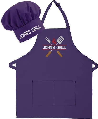 Miniatura 8 de Delantal bordado personalizado para adultos, hecho en los Estados Unidos, para hombres, mujeres, día del padre, cocina, barbacoa, parrilla, regalo