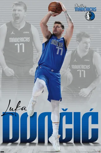 Miniatura 8 de Trends International NBA Dallas Mavericks - Póster de pared de Luka Doncic 22, 22.375 x 34 pulgadas, versión enmarcada en negro Versión con marco