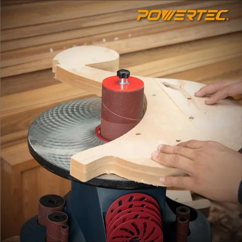 Miniatura 6 de POWERTEC 11240 Mangas de lijado de 4.5 pulgadas para lijadora de husillo en 6 tamaños con granos surtidos 80, 120, 240 Surtido de manguitos