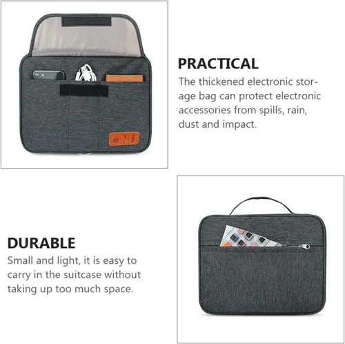 Miniatura 3 de Multi-Layer Electronic Organizer Bag with Tablet Pocket Portable Cable Storage Pouch for Travel Impact and Dust Resistant Digital Accessories Case