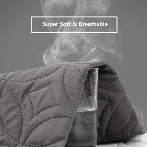 Miniatura 2 de FELTYBED Protector de colchón impermeable Twin de 39"x75", Funda de colchón suave Twin gris, Funda protectora acolchada de colchón transpirable