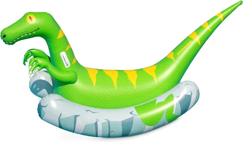 Miniatura 9 de SWIMLINE Juguete flotante original de unicornio arcoíris mecedora para piscina, con asas fáciles de agarrar y refuerzos laterales estabilizadores