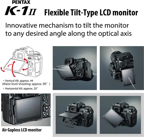 Miniatura 5 de Pentax K-1 Mark II Full Frame 36MP DSLR resistente a la intemperie con pantalla LCD TFT de 3.2", color negro