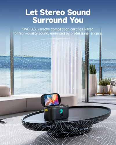 Miniatura 8 de Ikarao Sistema de subwoofer de escenario profesional, potencia máxima de 280 W, subwoofer PA con 2 micrófonos inalámbricos, corrección de tono