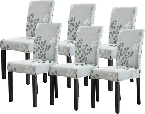 Miniatura 18 de FORCHEER Juego de 6 fundas para sillas de comedor, fundas elásticas para sillas de cocina, 6 piezas, fundas para silla Parson, paquete de 6, Flores