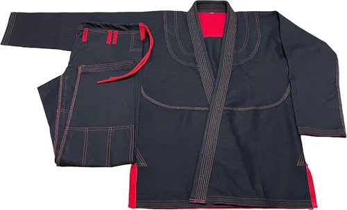 Miniatura 3 de Bjj Gi Jiu Jitsu con puntada roja Bjj Gi Jiu Jitsu Kimonos Gi 100% algodón Perl Weave 450GSM