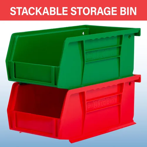 Miniatura 4 de Paquete de 24 contenedores colgantes de plástico 30220 de Akro-Mils, apilables, 7 x 4 x 3 pulgadas, color negro Rojo