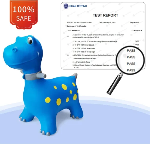 Miniatura 5 de HotMax Caballo Saltarín, Juguetes Saltadores de Dinosaurio para Niños, Juguetes Inflables de Animales Saltarines para Niños Pequeños, Caballo