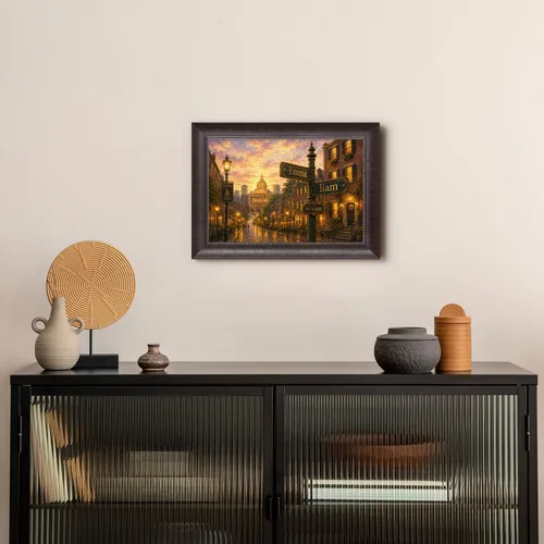 Miniatura 4 de IPIC - Personalized Framed Canvas with Custom Street Sign in Boston Personalized Street Signs with Names, Custom Canvas Print, Boston Sunset