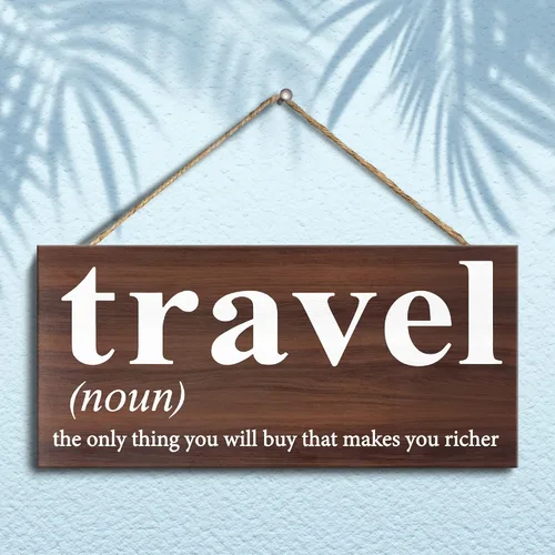 Miniatura 5 de Cartel de viaje, lo único que comprarás que te hace más rico, decoración de regalos de viaje y colgante de pared, fabricado en Estados Unidos