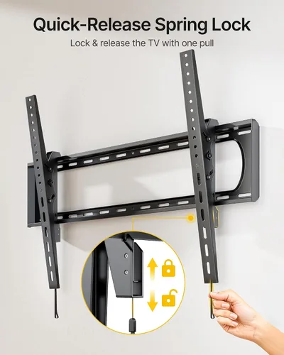 Miniatura 7 de monTEK Soporte de pared para TV con inclinación de alta resistencia para televisores grandes de 60–120” hasta 136 kg, probado 4 veces por seguridad