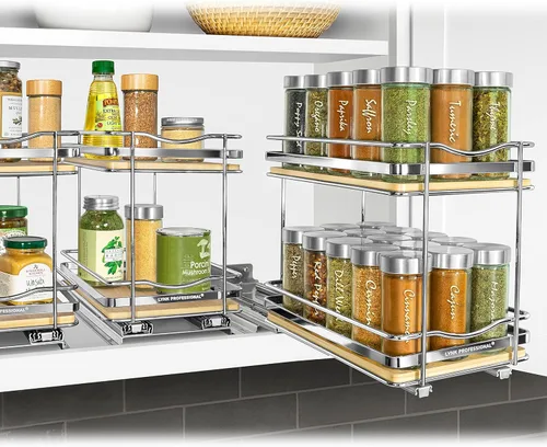 Miniatura 7 de LYNK PROFESSIONAL® Élite™ Organizador de especieros extraíble para el interior de armarios de cocina - 6-3/8 pulgadas de ancho - Cajón deslizante