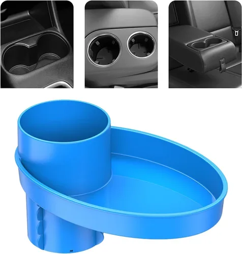 Miniatura 7 de Bandeja de asiento de automóvil – para portavasos de 2.5 a 2.8 pulgadas, expande fácilmente la bandeja para aperitivos en taza de 360° y bandeja